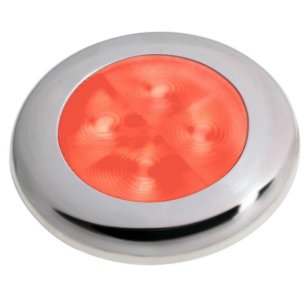 Hella Marine Slim Line LED Enhanced Brightness Round Courtesy Lamp Red LED Stainless Steel Bezel 12V 980507221